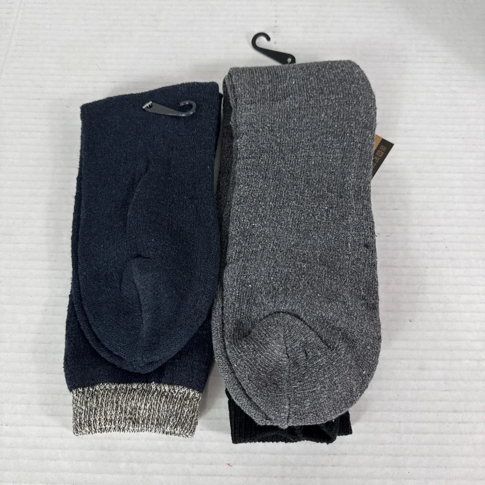 Lamb's Wool Blend Socks NEW Men's US 10-13 Lot of 2 Blue Black Calf Length 1391